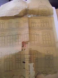 kamienica z papieru-siedziba gminy żydowskiej, projekt fasady od ul. Szczytnej, 1885